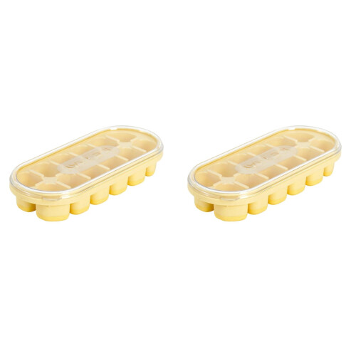 Bac à glaçons en polypropylène avec couvercle – 12 cubes, empilable, de qualité alimentaire