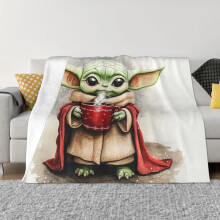 Couverture Star Wars Baby Yoda, en flanelle douce, 127 x 102 cm