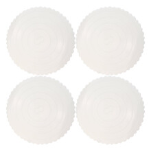 Lot de 4 plateaux de service à gâteaux réutilisables en plastique de 20 cm