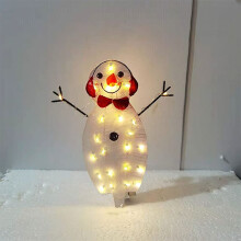 Acryl-Schneemann-Dekorationsset mit Beleuchtung, 20 LED-Lichter