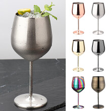 Verres à vin en acier inoxydable 17 oz, or rose, 21 cm