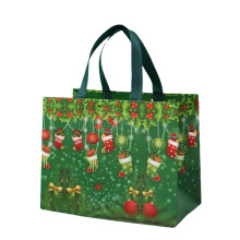 Sac fourre-tout cadeau non tissé à motif de dessin animé de Noël