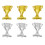 6 troféformede folieballonger, gull og sølv 1