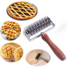 Baking Lattice Roller Cutter Stainless Steel Wood Handle