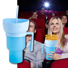 Snack Drink Cup with Handle 2-in-1 Food Grade Heat-Proof