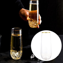 Verres à champagne jetables Giyblacko couleur or chaud, lot de 12