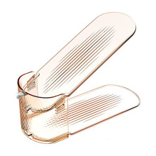Étagère à chaussures réglable en plastique – 3 hauteurs, transparente