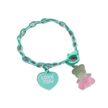 Valentine's Day Gummy Bear Pendant Bracelet Resin Chain