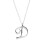 Women's silver clavicle necklace with initial pendant 1