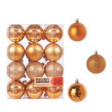 Gold Christmas Ball Ornaments 30mm 24 Pcs Shatterproof