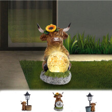 Lampe de jardin solaire Yak, lampe LED extérieure en résine