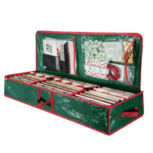 Sac de rangement pour papier cadeau de Noël avec fermeture éclair sur toute la longueur