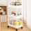 Chariot de rangement mobile blanc ABS 37 x 25 x 70 cm 1