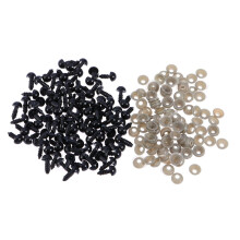 Conjunto de 100 peças de olhos e juntas de plástico Kkewar, 8 mm