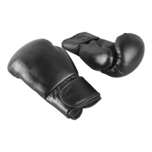 Black 8oz Boxing Gloves PU Hook and Loop Fit