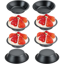 Conjunto de 4 mini formas de torta em aço carbono preto