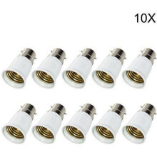 10 kpl B22-E27-kantamuuntimia LED-lampuille, E27-kanta, E27 LED-kanta [energialuokka A++]