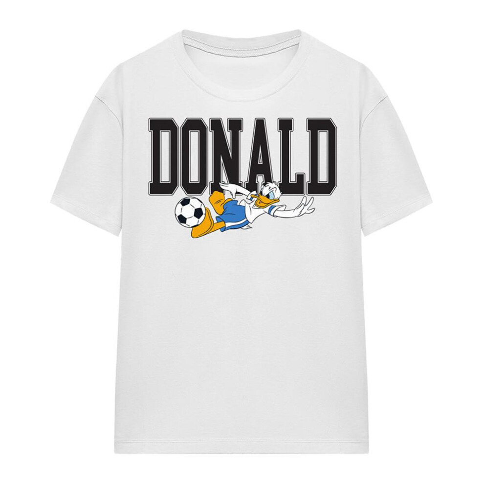 Disney (Xxl, White) Womens/Ladies Football Kick Donald Duck T-Shirt