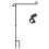 Mât de support pour drapeau de jardin pour mini-drapeaux de 32 x 46 cm, en bois forgé 1