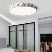 Plafonnier de taille moyenne pour chambre d'enfant, blanc, motif étoile en bois, salon et cuisine