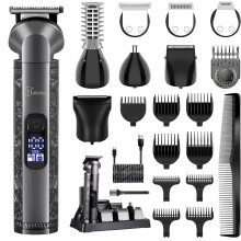 Hatteker Hair Clipper Beard Clipper T-Blade Trimmer Body Grooming Kit Voděodolný holicí strojek pro muže s ultra ostrým ostřím 8 v 1