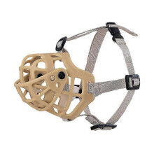 (M, khaki) 26-27 Dog Muzzle Dog Muzzle Anti-Bite Barking Anti-Munching Medium and Large Dog Muzzle Golden Retriever Bark Stopper Pet Muzzle