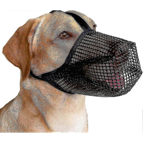 (XL, Black) Dog Muzzle With Adjustable Straps, Soft Mesh Covered Muzzles For Small Medium Large Dogs