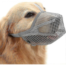 (M, Gray) Dog Muzzle With Adjustable Straps, Soft Mesh Covered Muzzles For Small Medium Large Dogs