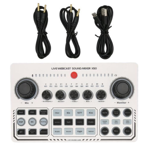 Κάρτα ήχου USB - HURRISE - X50 - Επαγγελματική αντήχηση - 12 ηχητικά εφέ - Κράμα αλουμινίου