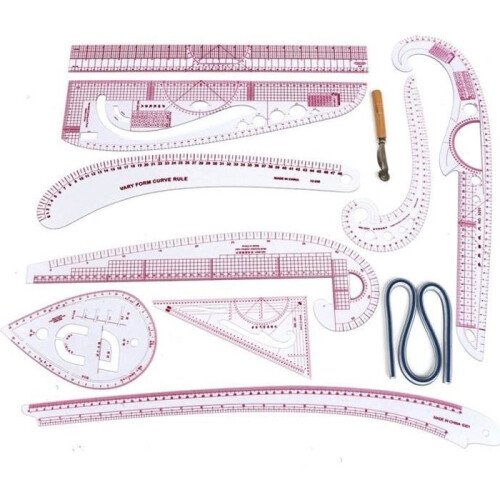 10 τεμάχια χάρακα σχεδίασης ρούχων, μέτρηση DIY