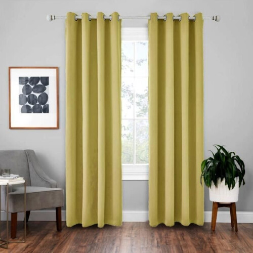Κουρτίνα - ZS7818 - 135250 cm - Απομίμηση μεταξιού - Φιλτράρισμα φωτός - Κίτρινο