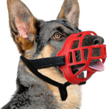 (2, Red) Dog Muzzle, Silicone Basket Muzzle For Small Medium Large Dogs, Soft Cage Muzzle Prevent Biting Chewing, Allow Drinking Panting
