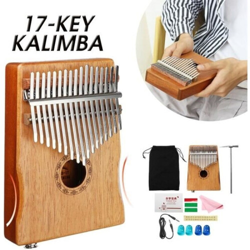 TEMPSA Πιάνο Kalimba 17 Κλειδιών σε Ντο, Κιτ Καφέ Μαόνι