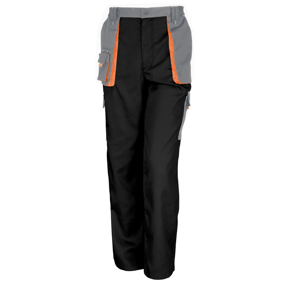 (3Xl, Black/Grey/Orange) Work-Guard By Result Unisex Adult Lite Work Trousers