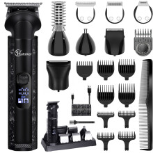 Hatteker Hair Clipper Beard Clipper T-Blade Trimmer Body Grooming Kit Voděodolný holicí strojek pro muže s ultra ostrým ostřím 8 v 1