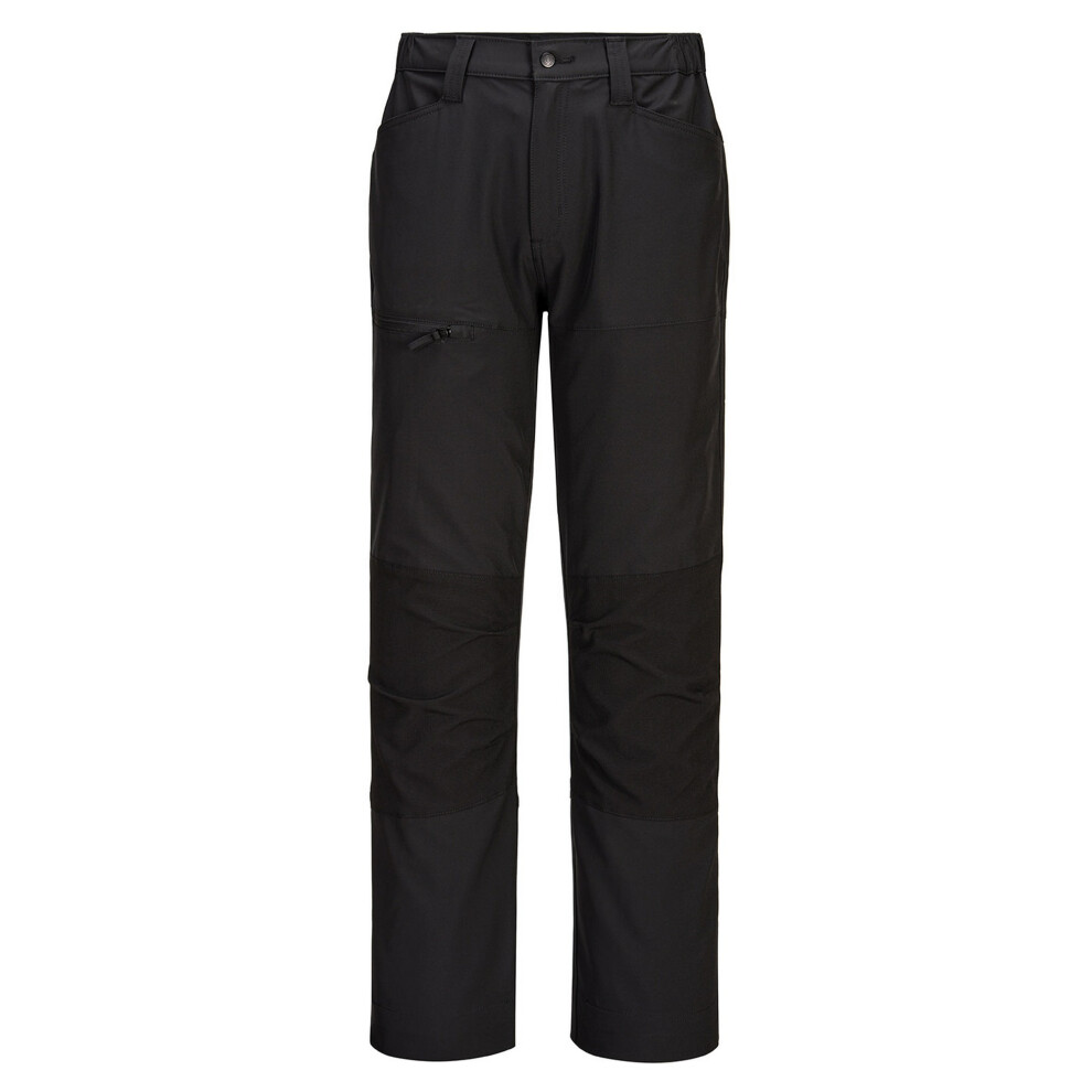 Portwest (32R, ) Mens Wx2 Slim Work Trousers Black