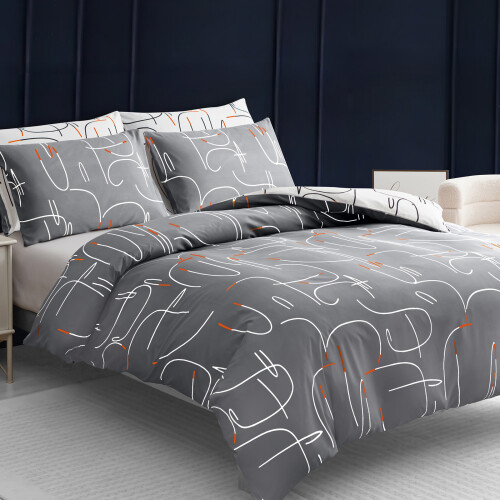 Printed Microfiber Duvet Cover Set Ultrasoft