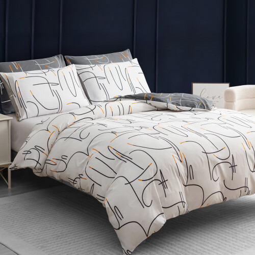 Printed Microfiber Duvet Cover Set Ultrasoft 1