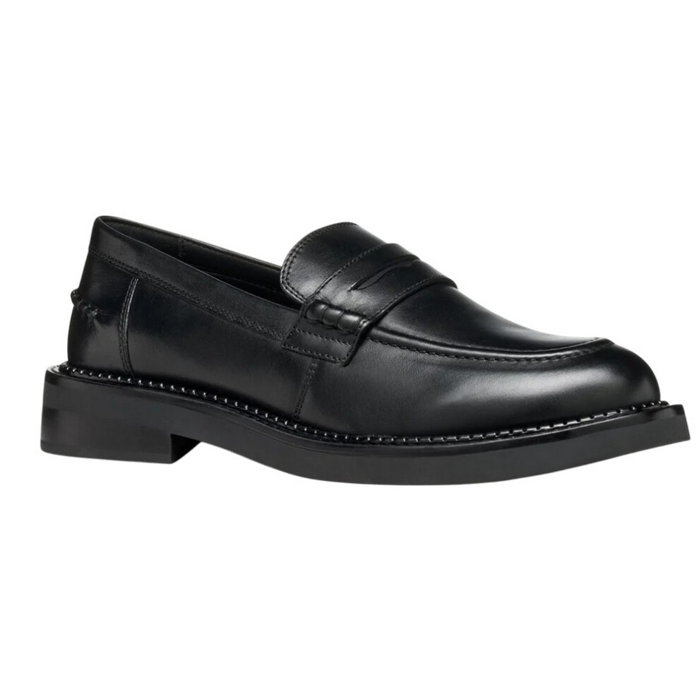 Geox (7.5 Uk, ) Womens/Ladies D Serilda E Leather Loafers Black