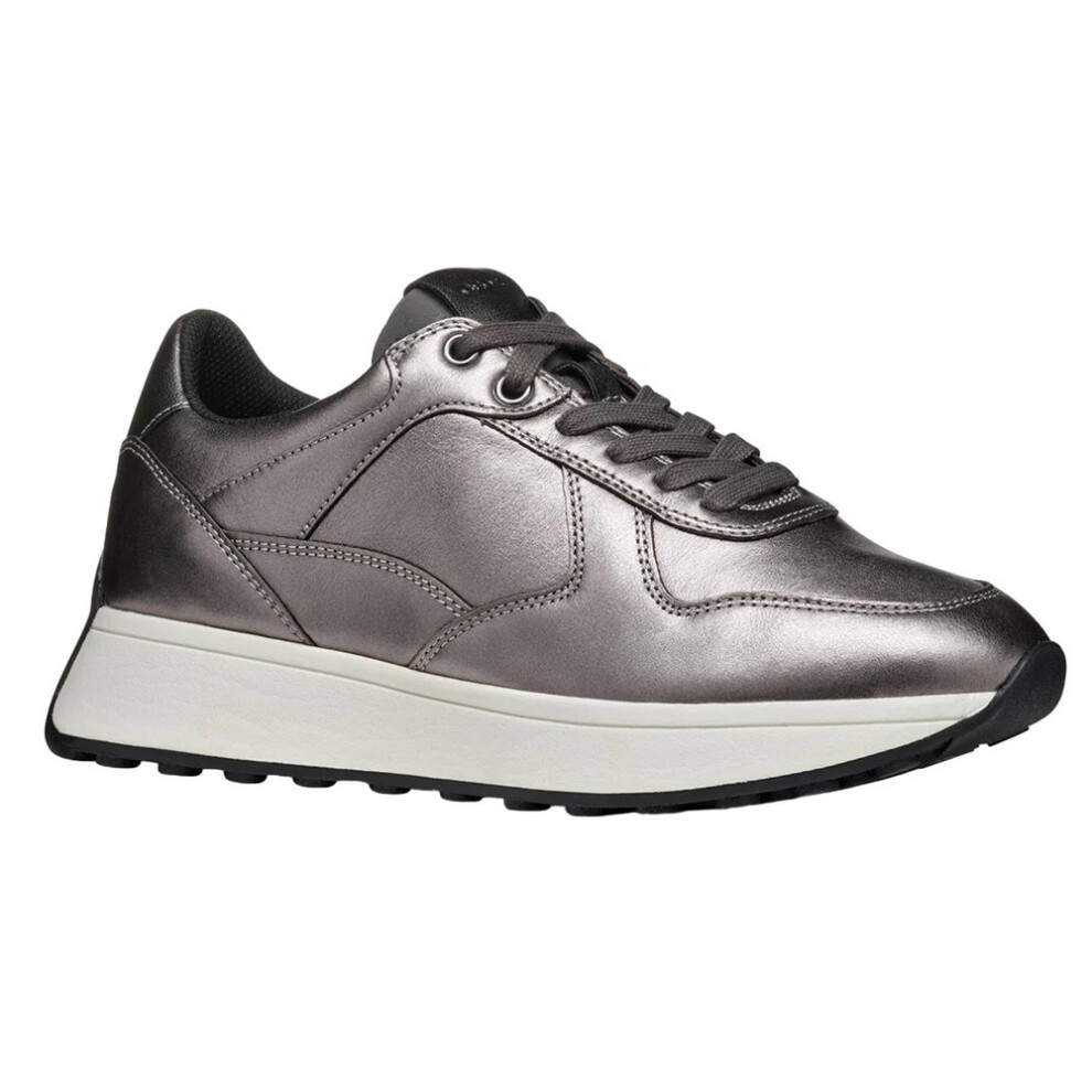 Geox (6 Uk, Gun Metal) Womens/Ladies D Amabel A Leather Trainers Multicoloured