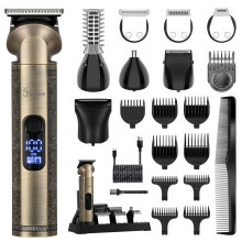 Hatteker Hair Clipper Beard Clipper T-Blade Trimmer Body Grooming Kit Voděodolný holicí strojek pro muže s ultra ostrým ostřím 8 v 1