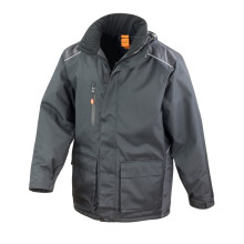 (2XL, Black) Result Mens Work-Guard Vostex Long Coat / Workwear (Waterproof & Windproof)