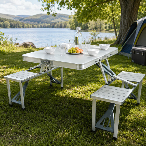 Portable Aluminium Camping Table & Chairs Set 1