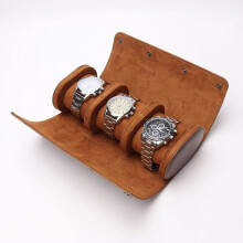 Retro PU leather watch box, elastic travel case, jewelry organizer for watches, brown, multiple colors, YYV