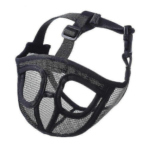 Short Snout Dog Muzzle Bulldog Muzzle, Stop Dog Compatible with Biting Barking Chewing, Adjustable  BlackS