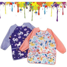 Waterproof Children's Painting Apron, Children's Painting Smock for Ages 3-8, Unisex Baby Feeding Apron, Long Sleeves