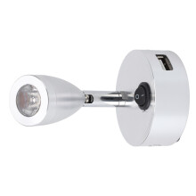 Lámpara de lectura para autocaravana 350 puerto USB 4000K plateado
