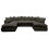 Furniture 786 Large U Shape Jumbo Cord Sofa Scatter Back Black 2
