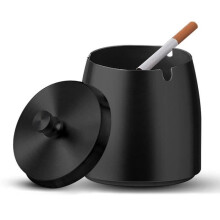 Da.Wa Metal Cigar Ashtray with Lid, Large Indoor/Outdoor Ashtray for Balcony, Office, Bar, Terrace, Living Room, Garden