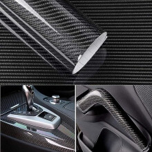 6D Waterproof Carbon Fiber Car Sticker Film, Black, Roll 30cm * 152cm, for Car, Computer, Phone Case